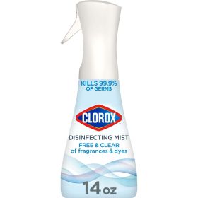 Clorox Free & Clear Disinfecting Mist, Fragrance Free, 14 Fluid Ounces