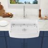 Fireclay 33" L X 20" W Farmhouse Arch Edge Apron Front Single Bowl Kitchen Sink