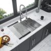 25x22x9 inch Kitchen Sink Drop In 18 Gauge Stainless Steel 25" Single Bowl Topmount Kitchen Sink Basin