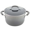 15-Piece Hard Enamel Aluminum Nonstick Cookware Set, Gray