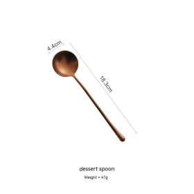 Japanese 304 Stainless Steel Rose Gold Knife, Fork And Spoon Chopsticks (Option: Dessert Spoon)