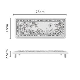 Diatom Ooze Storage Rack Surface Of Washbasin Water-absorbing Quick-drying (Option: French Flower Large-28X12X25cm)