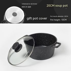 German Medical Stone Soup Pot Binaural Non-stick Pan (Option: 20cm Black)