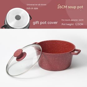 German Medical Stone Soup Pot Binaural Non-stick Pan (Option: 26cm Red)