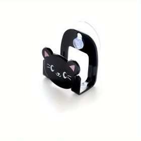 1pc; Cartoon Animal Shape Sponge Drain Rack; Sink Storage Rack; Multifunctional Sink Rack; Bathroom Sundries Rack Hook (Color: Black)