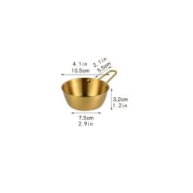 1pc Small Stainless Steel Rice Bowl; Ramen Bowl; Pasta Bowl; Korean Style Bowl (Color: Golden)