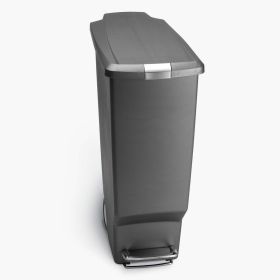 40 Liter / 10.6 Gallon Slim Kitchen Step Trash Can With Secure Slide Lock, Plastic (Actual Color: A00415)