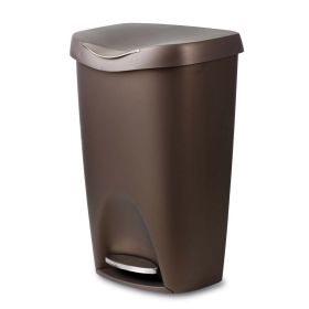 13 gal Brim Plastic Step Soft Close Lid Kitchen Trash Can (Actual Color: Bronze)