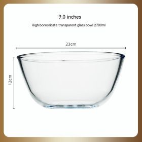 Japanese-style Transparent Glass Salad Bowl Large Instant Noodle Bowl Creative Bowl Microwave Oven Household And Noodle Bowl (Option: 2700ml)