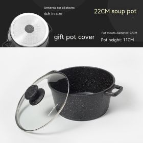 German Medical Stone Soup Pot Binaural Non-stick Pan (Option: 22cm Black)